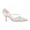 Women latest fancy fashion ankle wrap comfortable pointed toe with rhinestone med heels sandals shoes for ladies party shoe