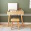 Modern design wood saving space vanity mirror and stool set makeup dressing table furniture for girls bedroom