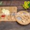 Eco-friendly Bamboo Square Cheese Serving Board with 4 Knives