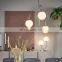 Classic Modern Indoor Decorative LED Pendant Light White Glass Lamp Shade Gold Bedroom Chandelier