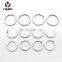 Custom Shape Stainless Steel Plain Flat Key Split Ring Brass Chain For Bag