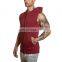 Men's Sleeveless Hoodies Custom Cotton Drawstring Blue Tie Dye Sleeveless Pullover Hoody