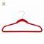 Hot Custom Anti Slip Notched Flocked Hangers Felt Velvet Hanger For Clothing