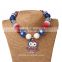 4th Of July wholesale fashion jewelry red white blue with latest design beads necklac