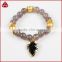 Women's 10mm Guangzhou Gemstone Agate Beaded Bracelet Sets with Arrowhead Charm                        
                                                Quality Choice