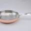 SA-12001 Tri-ply copper cookware set casting handle silicon spray 3 ply kitchware