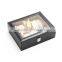 12 Grids Black Leather Wrist Watch Display Box In Stock