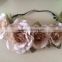 Daisy flower bridal wedding floral hair headband, bridal flower crown , elastic flower headband