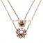New Design Hot Sale Fashion delicate double layer necklace, pendant necklace, flower pendant necklace