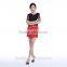 2016 Summer Lace Short Sleeve Black Sequined Short Style Red Ladies Party Dress