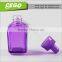 Hot Sale!!!colorful violet glass bottles fancy perfume square glass dropper bottle