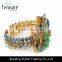 Dubai handmade gold rhinestone mosaic ethnic bracelet bangle on sale in 2016 new year
