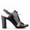 Poplock 10cm High Heel Large Size Women Block heel no wedge Heel Sandal in Summer