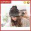 V-05 custom knitting pattern beanie with pom pom winter women cable pattern beanie hat