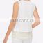 Blank plain 100% cotton white color custom logo crocheted lace hem design tank top