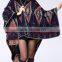 High quality fashionable acrylic double jacquard oversize fashion poncho style