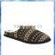 Brown/Black fair isle mule knitted slippers men