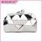 India Clear Lady Acrylic Evening Clutch Bags Metal Frame