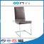 TB elegent coffee leather squared chromed leg dining chair