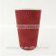 16oz red S ripple wall paper coffee cups with lids China factory