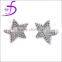 925 sterling silver rhodium plated star shape ear stud for girls