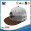 6 Panel Embroidery Snapback Cap Grey Wool Snapback Cap