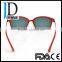 High End Red Color Metal Acetate Mixed Sunglasses Luxury Mirror Lens Female Sunglasses