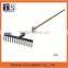 wooden handle steel lake rake
