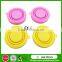 Heat resistant collapsible double wall glass cup with silicone lid