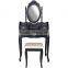 Black French Mirror Dressing Table