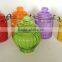 Round glass candle jar with lid and lifting handle