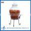 12L glass beverage dispenser with faucet and metal stand
