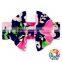 Pink Flower Big Bow Headband Stretchy Bow Hairband Rabbit Print Nylon Headbands