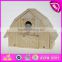 2015 Top New Natural colour Wooden Bird House,Popular wooden bird house,Cheap outdoor hanging wooden birds house for kit W06F012