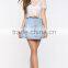 2016 promotional high quality lady white crochet t shirt
