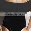 ladies fashion black with big ruffle one-piece swimwear