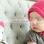 infant toddler baby plain handmade cotton pom pom baggy knitted beanies