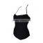 simple design black one piece swimsuit bating suit
