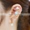 Flower Shaped Crystal Wrap Cartilage Earring Jewelry Women Clip Ear Cuff