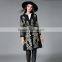 B40992A 2017 autumn new design women long embroidery coat wool coat