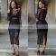 Europe And America Long Sleeve Sexy Perspectivity One-Piece Dress