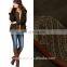 2015 Fashion Winter Warmth Short Coat Embroidered Draw String Hooded Rabbit Fur Collar Woman Coat