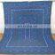 Queen Size Kantha Bedcover Soild Colour Blue Kantha Blanket