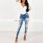 New Blue Lace Cut Out Latest Jeans Tops Girls