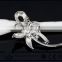 High quality silver crystal brooch pin alloy rhinestone pearl pin