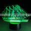 Sailboat 3D Optical Illusion Novelty Table Lamp Beautiful Sea Boat Shape Night Light