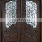 luxury bronze double wood wrought iron entry doors with frosted glass