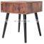 Medieval nightstand 2-piece set table with 1 storage drawer nightstand with wooden leg side table country Brown