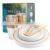 Disposable Rose Gold Dinnerware Set, Gold Rim Plastic Plates for Wedding Party, Wedding Party Plates