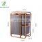 Laundry Basket with Shelf Bamboo Frame Hamper Removable Oxford Cloth Bag Storage Organizer Rack